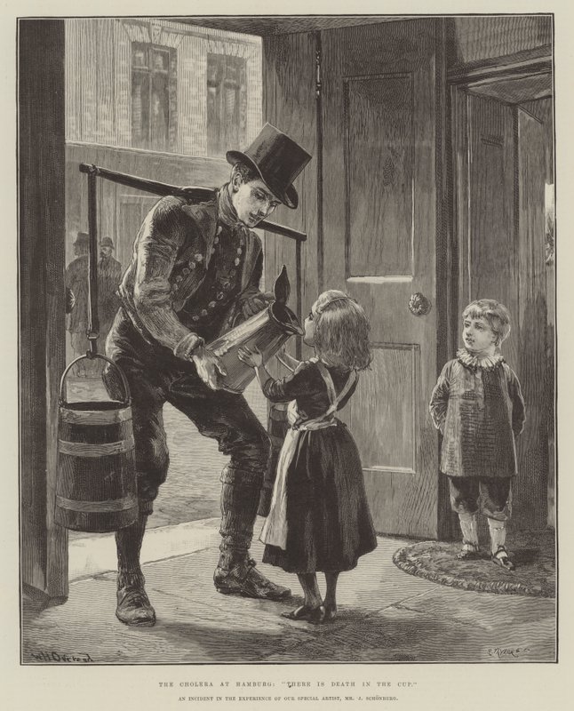 De Cholera in Hamburg, Er is Dood in de Beker door William Heysham Overend