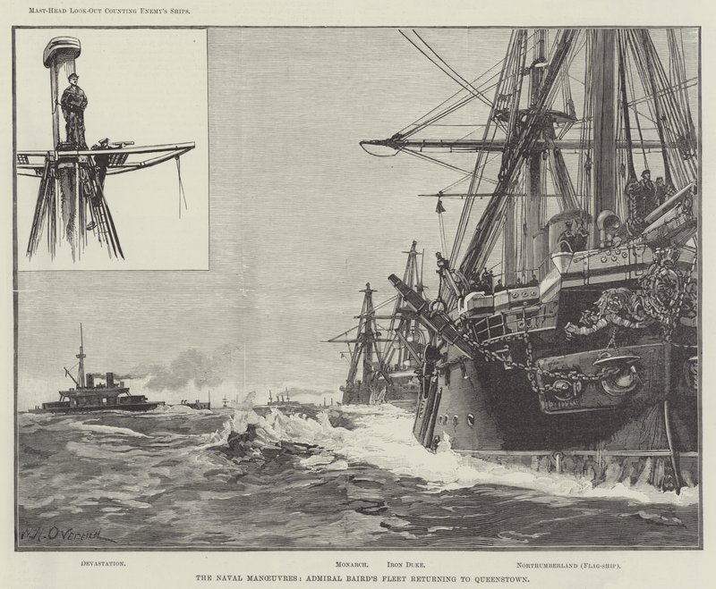 De Marine Manoeuvres, Vloot van Admiraal Baird keert terug naar Queenstown door William Heysham Overend
