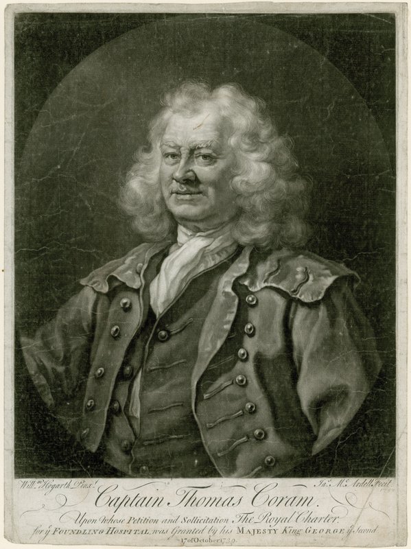 Kapitein Thomas Coram door William Hogarth