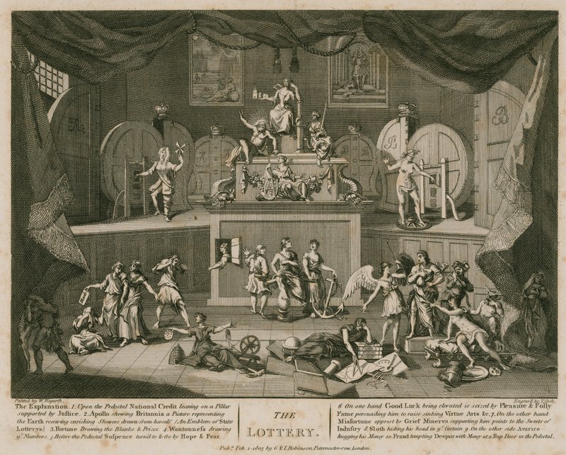De loterij door William Hogarth