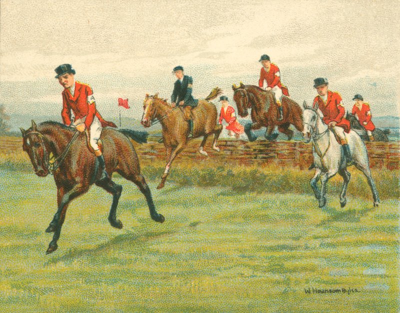 Historische en Moderne Races, Point-to-Point Races (chromolitho) door William Hounsom Byles