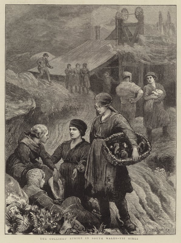 De staking van de mijnwerkers in Zuid-Wales, Tip Girls door William III Bromley