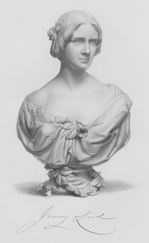 Jenny Lind, uit de buste door J Durham, gegraveerd door W Roffe naar een tekening van F Roffe door William John Roffe