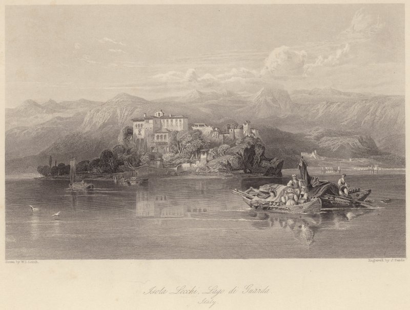 Isola Lecchi, Lago di Garda, Italië door William Leighton (after) Leitch
