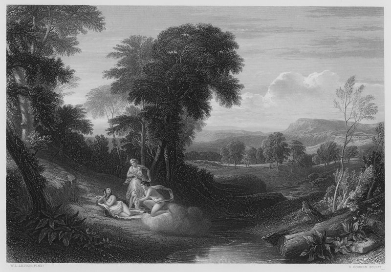De geboorte van Belphoebe en Amorett, van het schilderij in de Koninklijke Collectie door William Leighton (after) Leitch