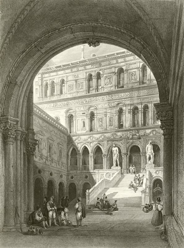 De reuzen trappen, Hertogelijk Paleis, Venetië door William Leighton Leitch