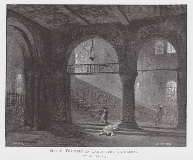 Noordtransept van de Kathedraal van Canterbury door William Lewis (after) Telbin