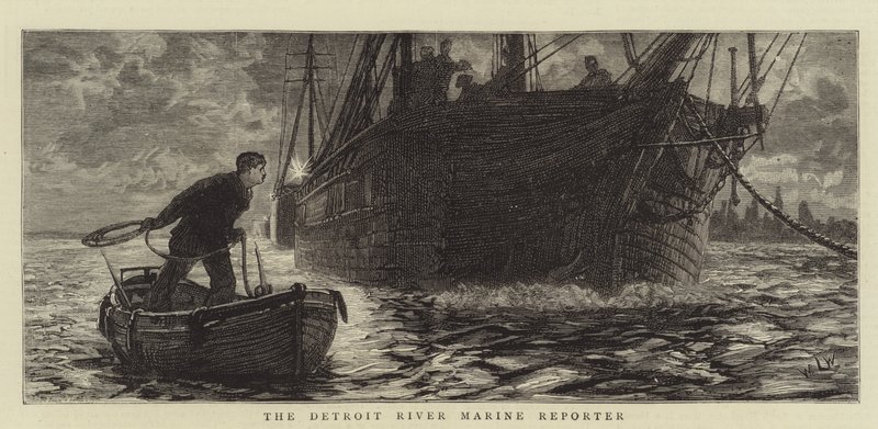 De Detroit River Marine Reporter door William Lionel Wyllie
