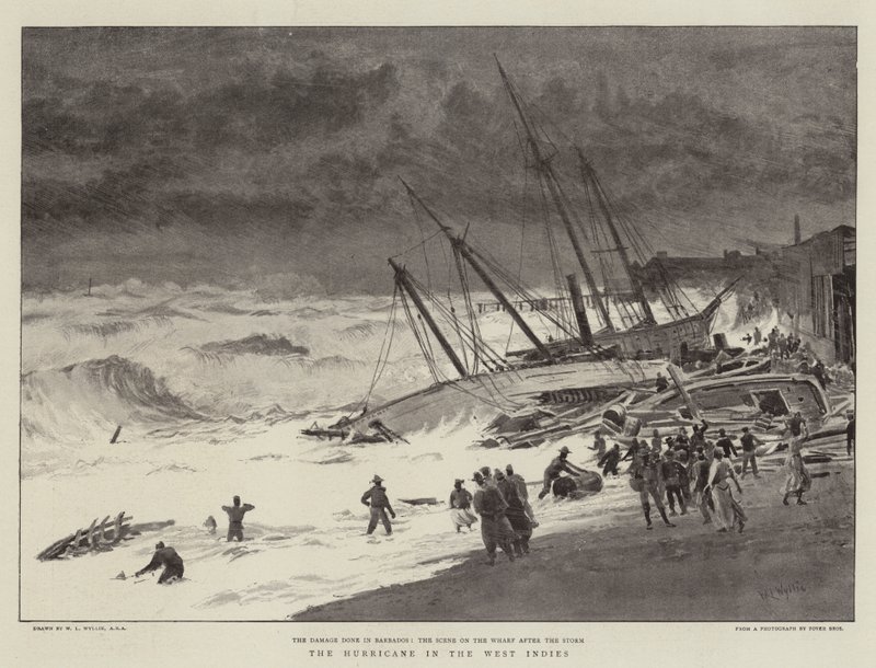 De orkaan in West-Indië door William Lionel Wyllie
