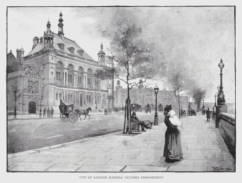 City of London Schools, Victoria Embankment door William Luker