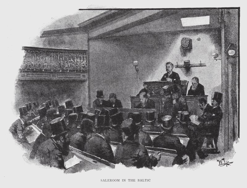 Veilingzaal in de Oostzee door William Luker