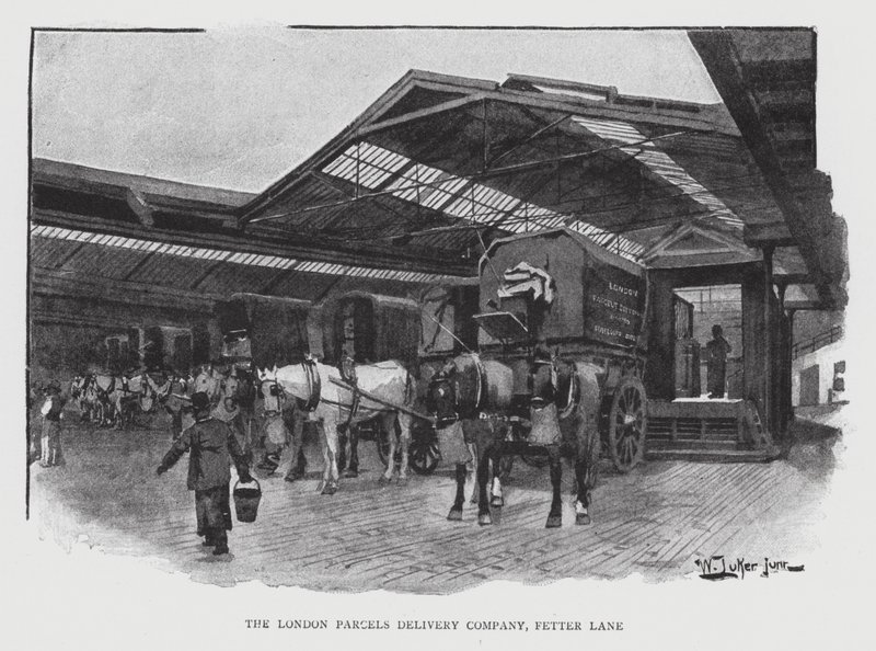 The London Parcels Delivery Company, Fetter Lane door William Luker