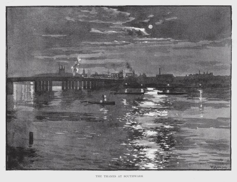 De Theems bij Southwark door William Luker