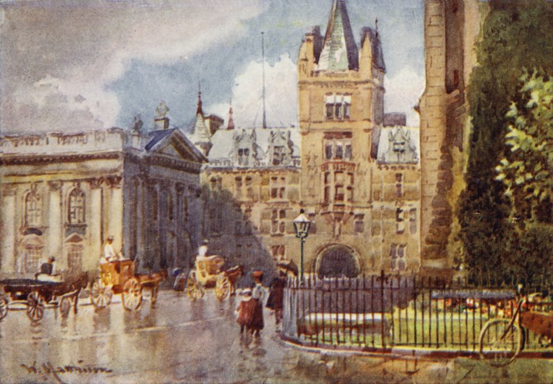 Caius College en het Senaatshuis vanaf St Marys Passage door William Matthison