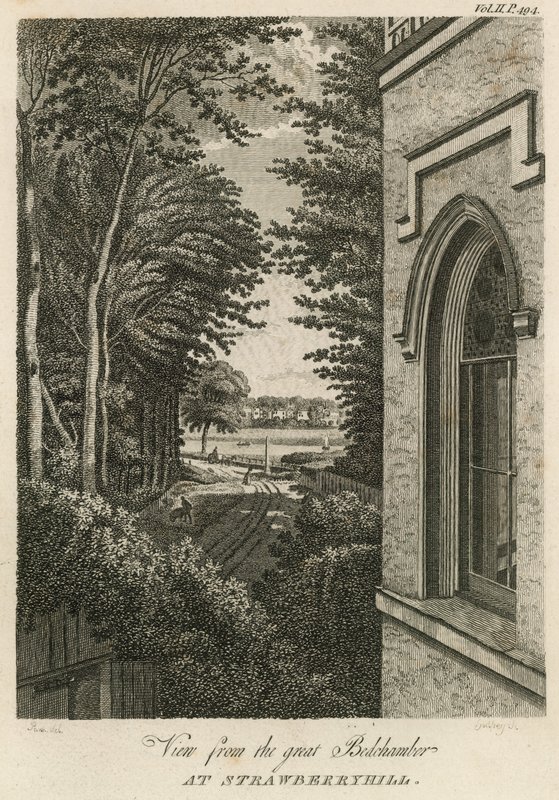 Uitzicht vanuit de grote slaapkamer in Strawberry Hill, Londen door William Pars