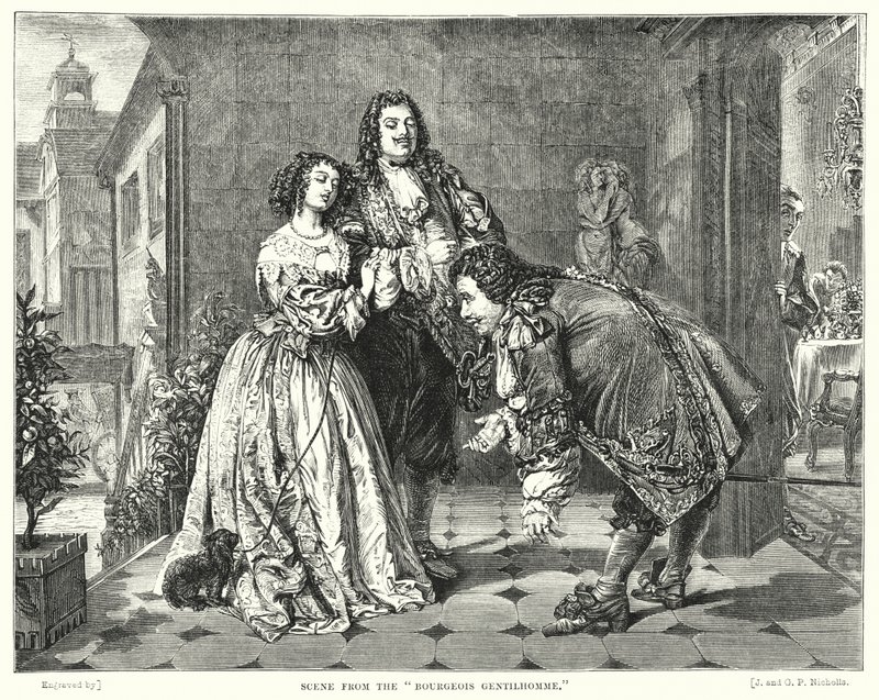 Scène uit de Bourgeois Gentilhomme (gravure) door William Powell (after) Frith