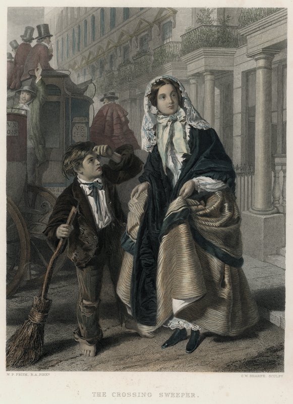 De Straatveger door William Powell (after) Frith
