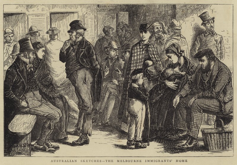 Australische Schetsen, het Melbourne Immigrantenhuis door William Ralston