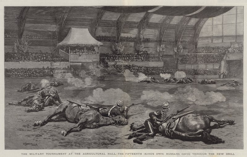 Het militaire toernooi in de Agricultural Hall, de Vijftiende (King