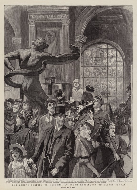 De Zondag Opening van Musea, in South Kensington op Paaszondag door William Small