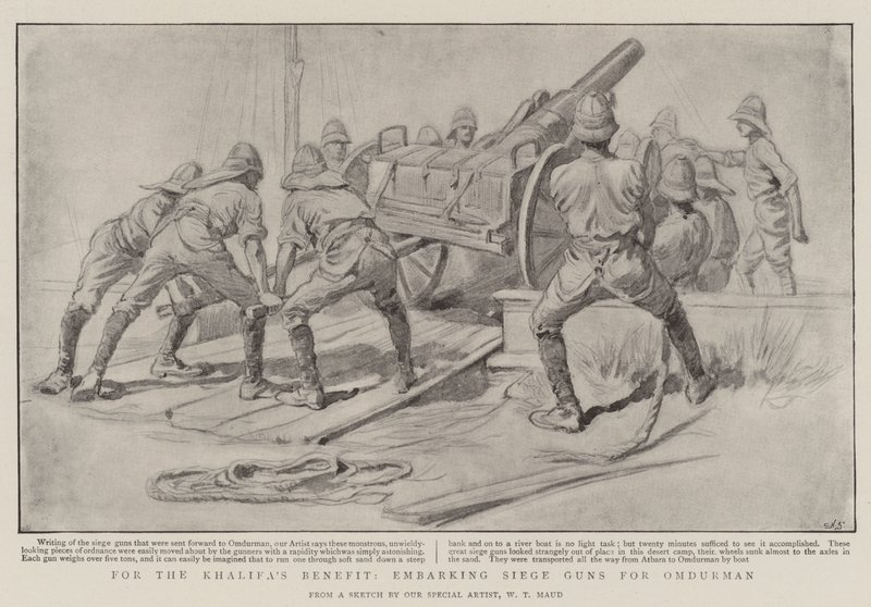 Voor het voordeel van de Khalifa, inschepen van belegeringskanonnen voor Omdurman door William T. Maud