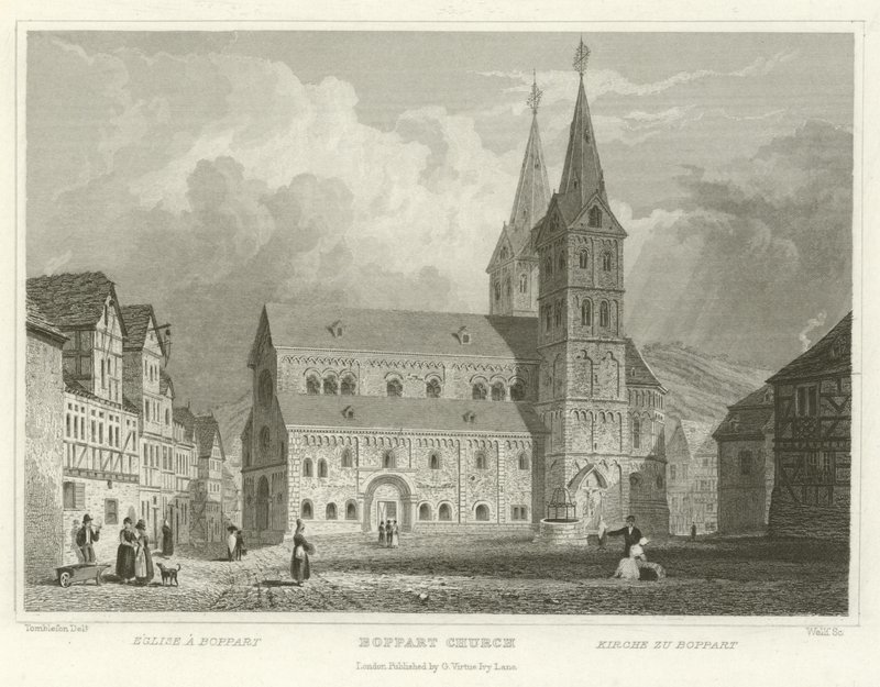 Boppart Kerk door William Tombleson