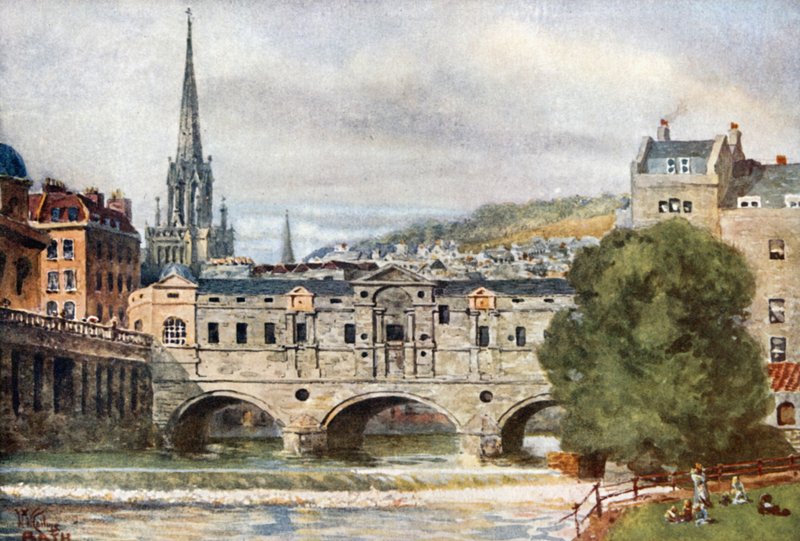 Bath, Pulteney Brug door William Wiehe Collins
