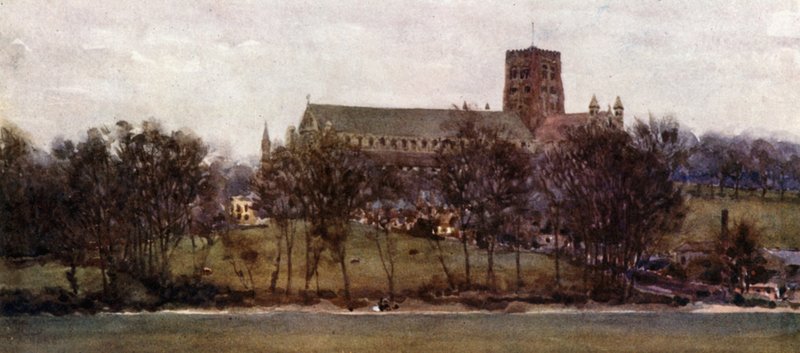 St. Albans vanaf de muren van Oud Verulam door William Wiehe Collins