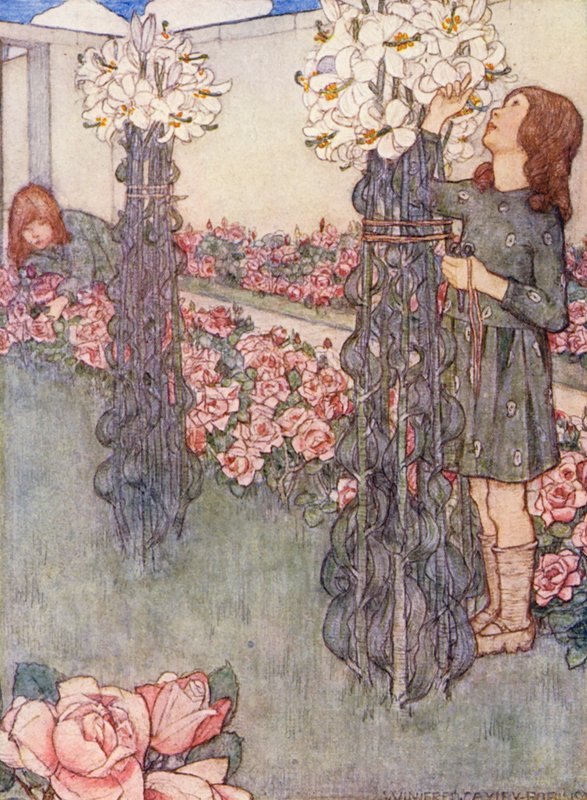 Kinderboek over Tuinieren: Lelies en Rozen door Winifred Cayley Robinson