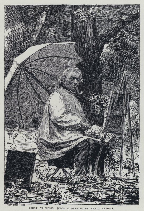 Corot aan het werk door Wyatt Eaton
