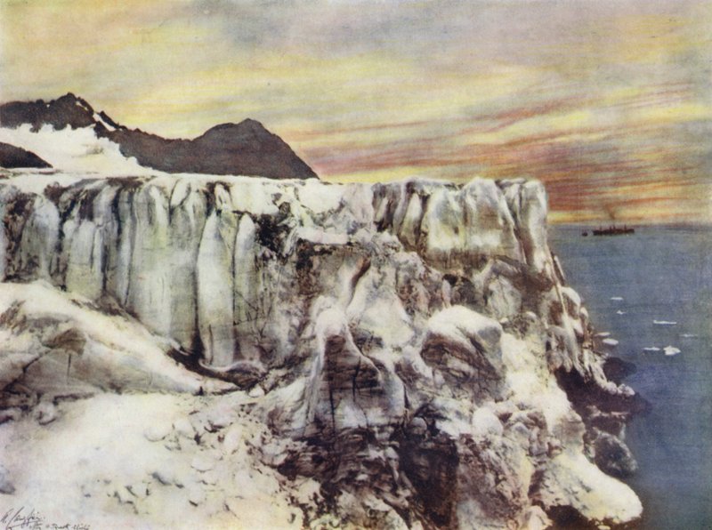 Spitsbergen, Een Uitzicht op de Rotsachtige Kust door after A. Langfier