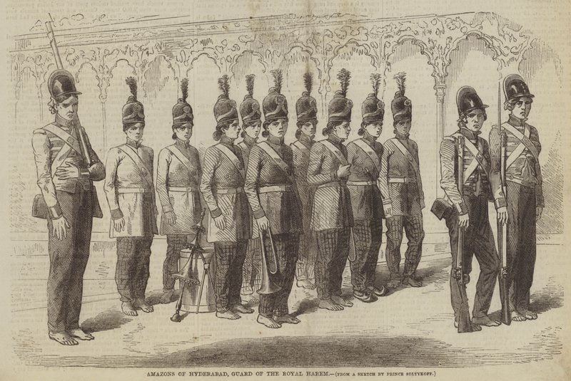 Amazones van Hyderabad, bewakers van de koninklijke harem door after A. Soltykoff