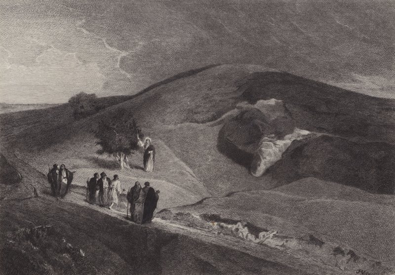 Jezus vervloekt de vijgenboom door after Albert Robida