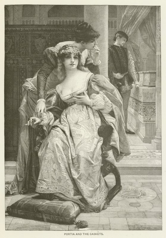 Portia en de kistjes door after Alexandre Cabanel
