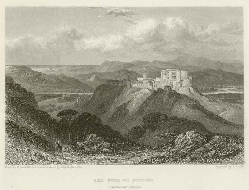 De Golf van Spezia, kasteel bij Sarzana door after C. Stanfield