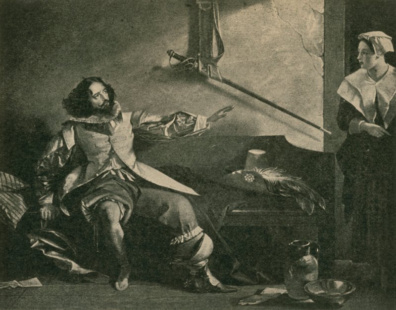 Charles Dickens als Kapitein Bobadil, in Every Man In His Humour door after Charles Robert Leslie