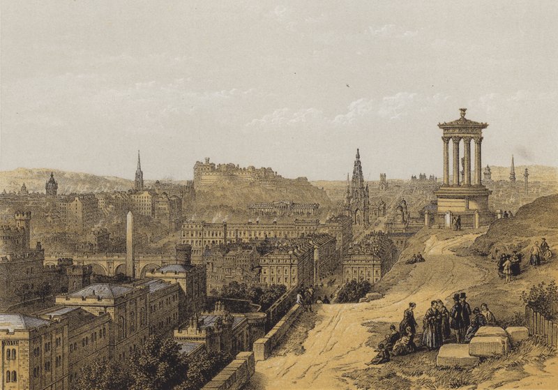 Edinburgh vanaf Calton Hill door after David Roberts