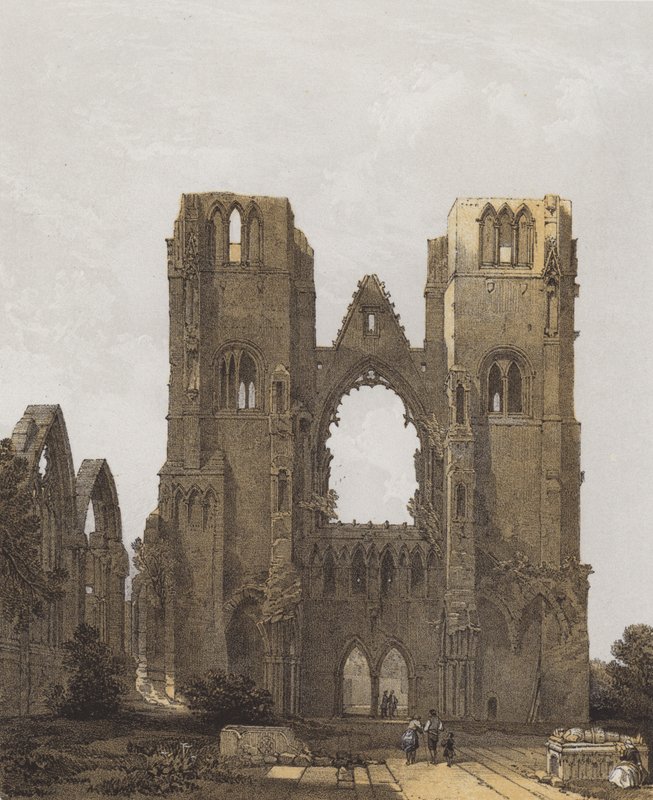 Kathedraal van Elgin door after David Roberts