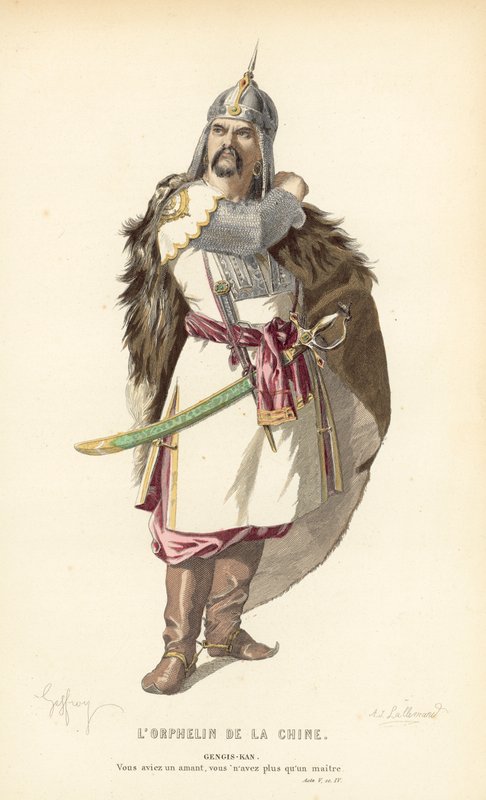 De wees van China, Gengis-Kan door after Edmond A.F. Geffroy