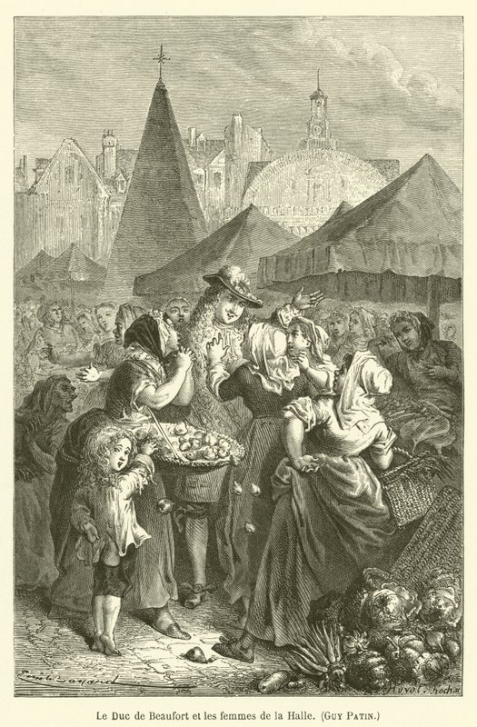 De hertog van Beaufort en de vrouwen van de Halle, Guy Patin door after Emile Antoine Bayard