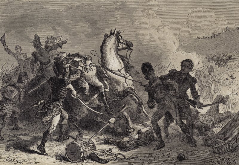 Slag bij New Orleans, dood van generaal Pakenham door after Felix Octavius Carr Darley