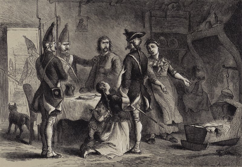 Dienstplicht van Duitse soldaten voor dienst in Amerika door after Felix Octavius Carr Darley