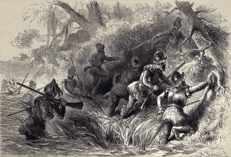 Fransen op weg om het Spaanse fort aan de St. Johns aan te vallen door after Felix Octavius Carr Darley