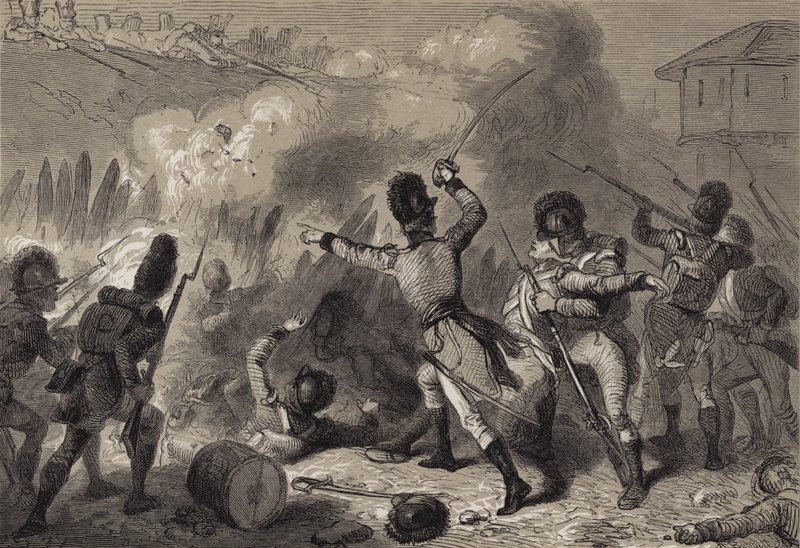 De Britten afgeslagen bij Fort Stephenson door after Felix Octavius Carr Darley
