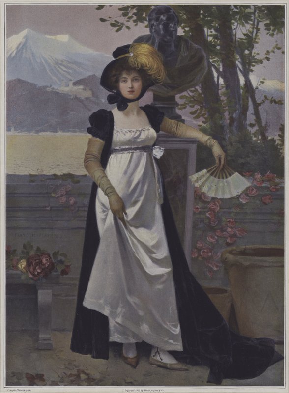 Portret van een vrouw door after Francois Flameng