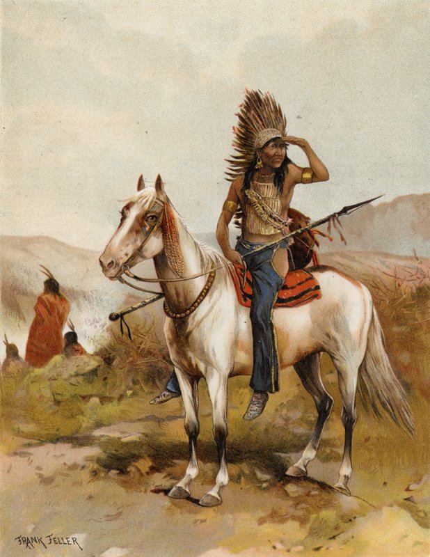 Een Sioux-indianenhoofd door after Frank Feller