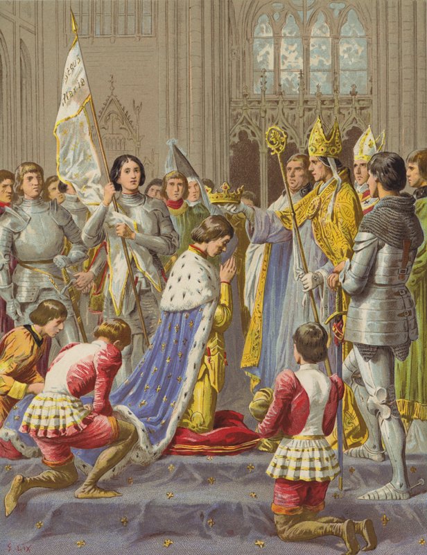 De kroning van Karel VII door after Frederic Theodore Lix