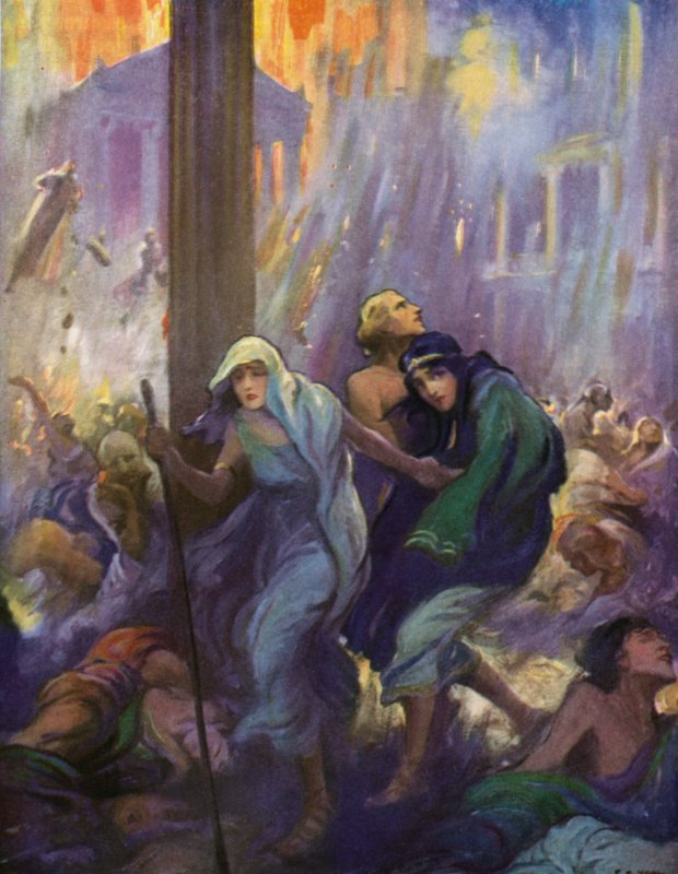 Half leidend, half dragend volgde Glaucus zijn gids met Ione door after Frederick Coffay Yohn