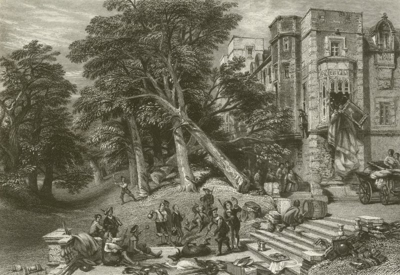 Vernietiging van de eigendommen van royalisten door after George Cattermole