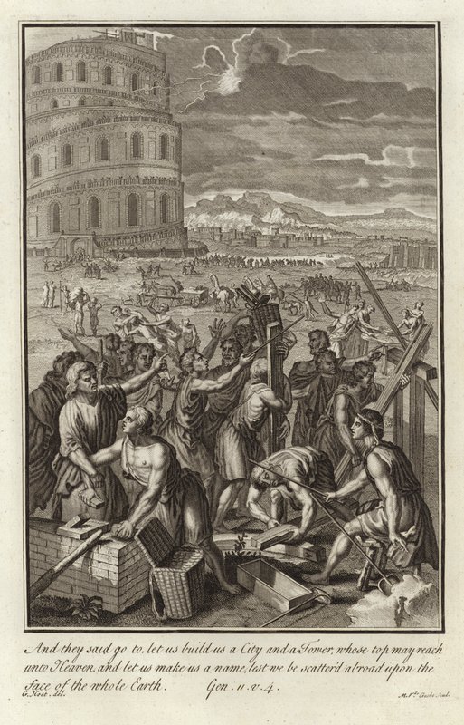 De Toren van Babel door after Gerard Hoet